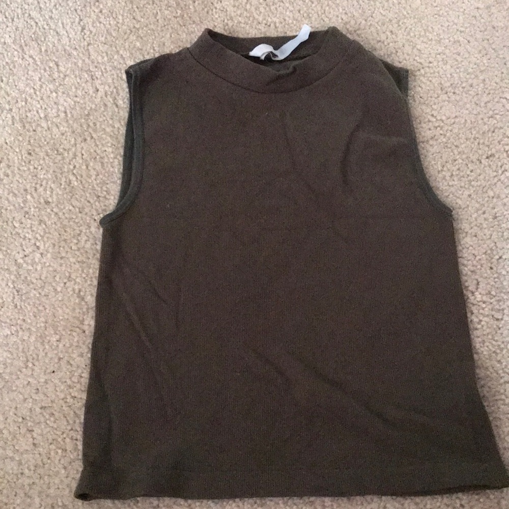 Olive green shirt.